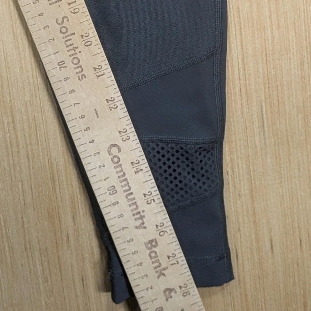 Lululemon Wunder Under Leggings‎ Womens 12 Dark Gray Mesh Insert High Rise Tight